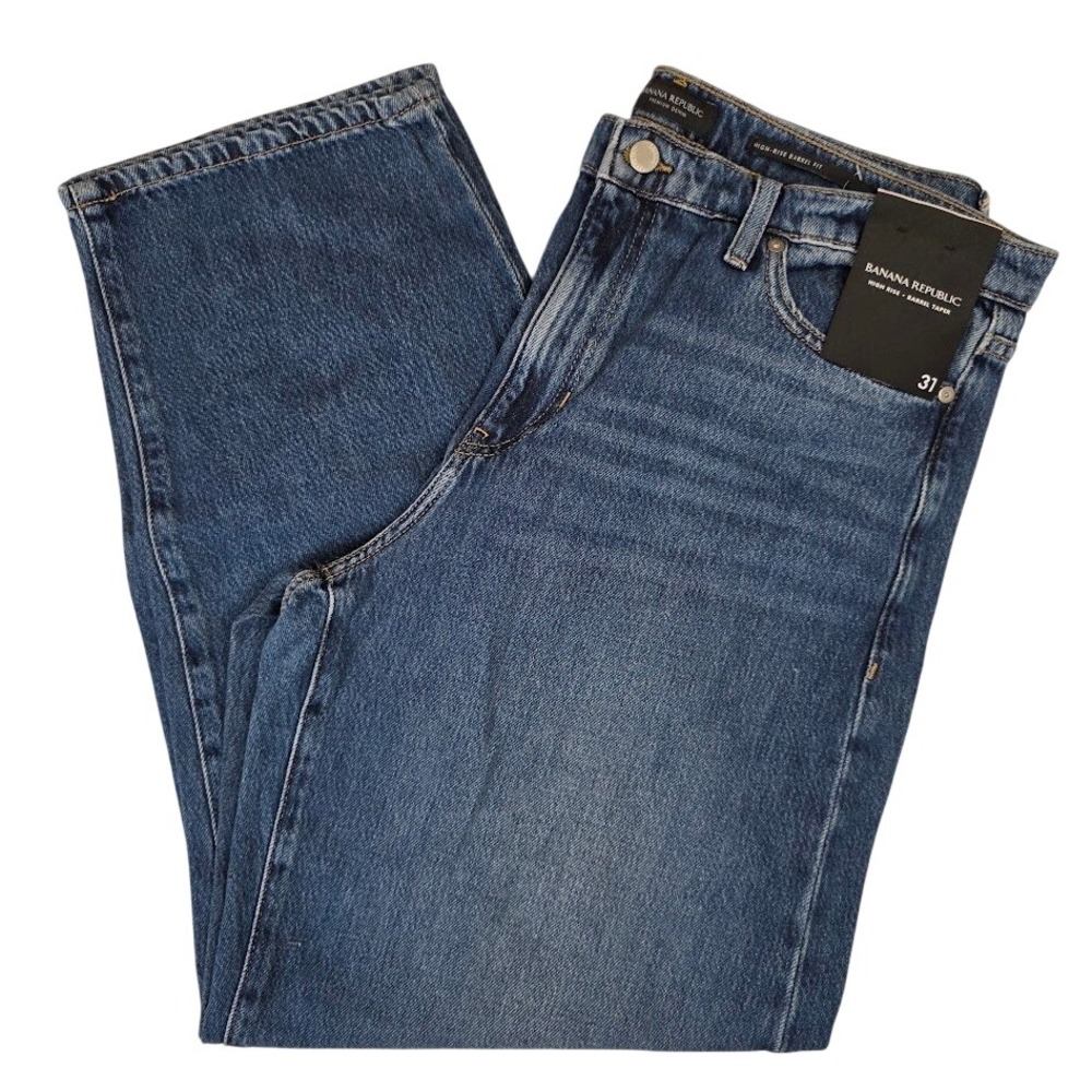Banana Republic Women's Size 31 High Rise Barrel Taper Jeans Medium‎ Wash NWT